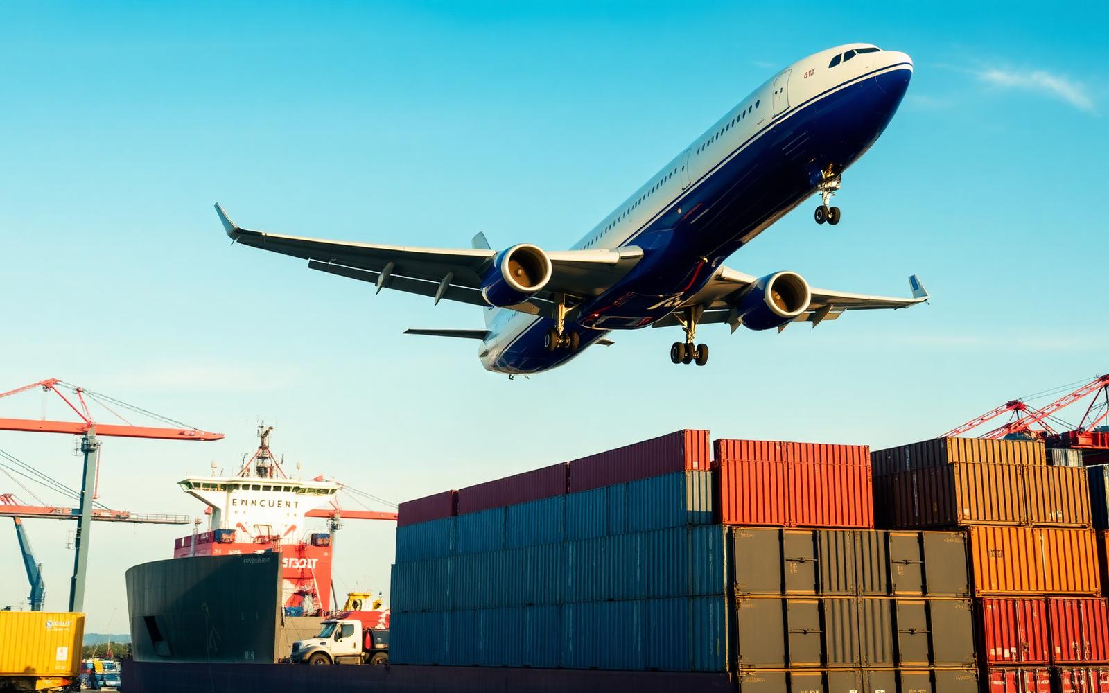 Cargo plane and ship